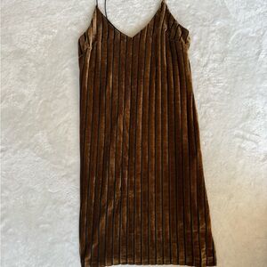 Elegant Brown Velvet Dress